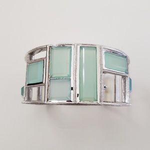 Judith Ripka Sterling Silver Bativia Diamond 0.03 CTW Multi Stone Cuff B…